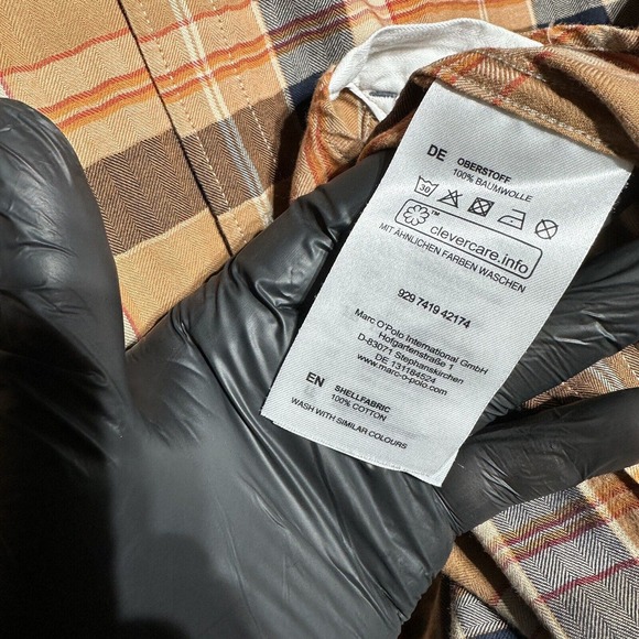 Marc O’Polo Shirt Men’s M Blue Orange Shape Fit Long Sleeve Button Up - Picture 9 of 12